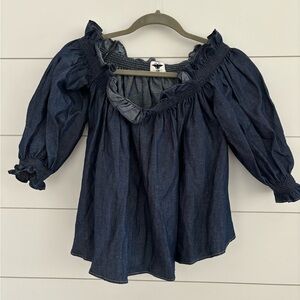 DIOR | denim peasant top 4